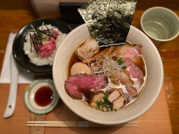 「醤油、特上トッピング、実家の魚飯」@Homemade Ramen 麦苗の写真