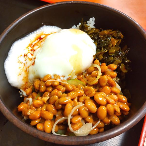 「朝定食Bセット（￥390）＋とろろ（￥120）＋納豆（クーポ」@ゆで太郎 大鳥居店の写真