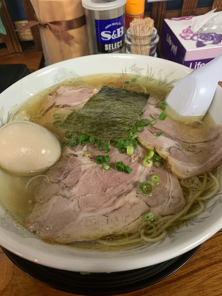 「塩チャーシュウメン(煮たまご)」@伊達屋の写真