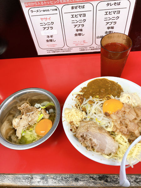 「まぜそば極み＋スキヤキ」@ラーメン一心の写真