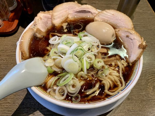 「味玉中華そば＋肉」@丸中華そばの写真