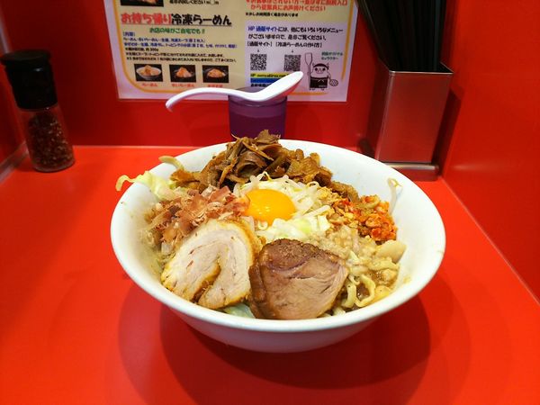 「まぜそば あぶら カリカリ ほぐし豚 アレ(キムチ)」@麺屋 桐龍の写真