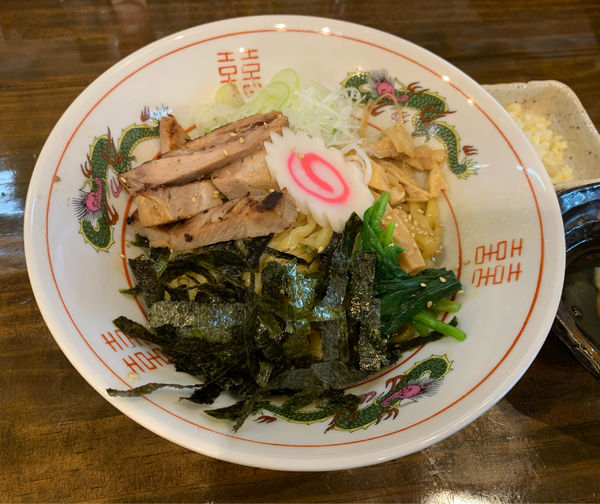 「醤油八+生卵+ニンニク ￥0+￥50+￥50」@麺店 やす八の写真