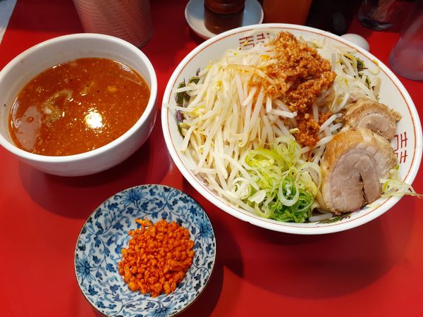 「胡麻香る辛つけ麺、大盛、豚一枚」@千里眼の写真