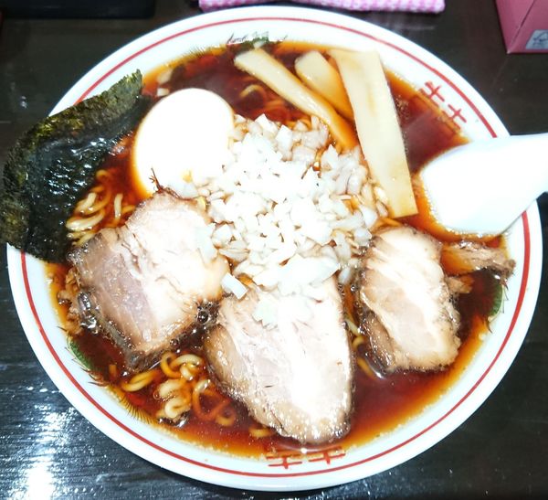 「元祖竹岡式ラーメン＋半熟玉子」@元祖竹岡式ラーメン 竹福の写真