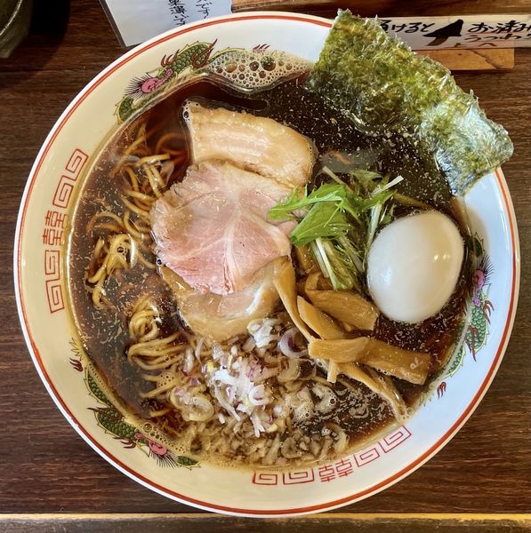 「タマリ醤油そば 大盛 ＋ 味玉」@中華そば 東京ぐれっちの写真