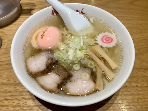 「會津山塩らーめん＋エビ塩煮卵」@會津 喜多方らーめん 愛絆の写真