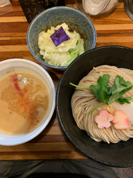 「銀だら西京味噌つけ麺＋キャベツ」@鮮魚らーめん 五ノ神水産の写真