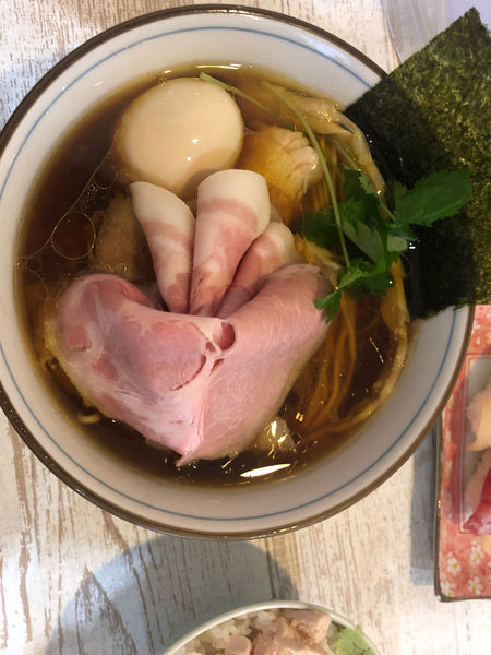 「特製四つ葉そば　今日のにぎり　鶏飯」@中華そば 四つ葉の写真