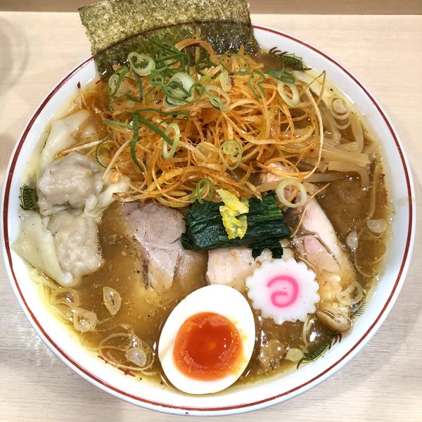 「【限定】生姜味噌ラーメン 大￥1100＋辛ネギ￥100」@手揉み中華そば 中村の写真