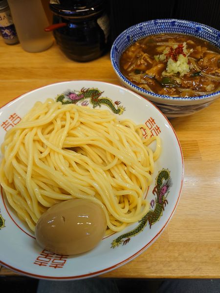 「【限定】広東風醤油つけ麺900円＋味玉」@味噌っ子 ふっくの写真