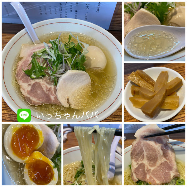 「冷塩煮干しそば 780円 味玉100円 メンマ100円」@niboの写真