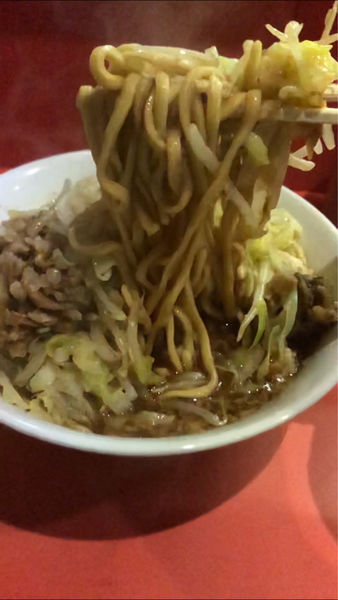「麺少なめ　ニンニクアブラ」@ラーメン二郎 仙川店の写真