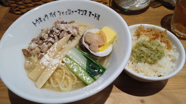 「潮まぜそば¥850+貝ジンジャー¥250-」@Tokyo Bay Fisherman’s Noodle 茅ヶ崎店の写真