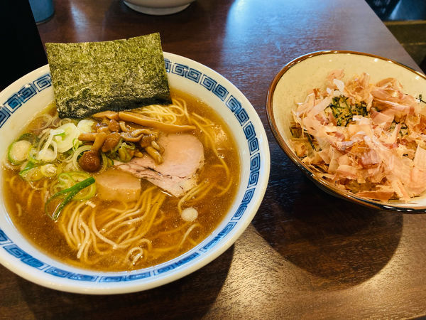 「中華そば、おかかご飯」@東京中華そば 里見の写真