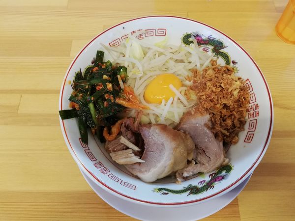 「汁なし　ミニラーメン」@ガッツリラーメンいち豚 郡山金屋店の写真