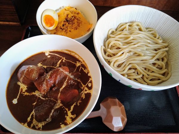 「【限定】牛タンカレーつけ麺（チーズ飯付き）￥990」@和風らーめん 凪の写真