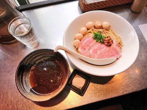 「牛脂の醤油つけ蕎麦、うずら」@さんじの写真