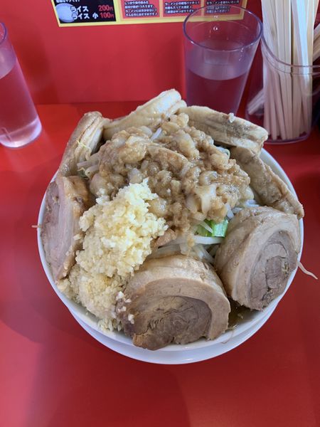 「ラーメン＋豚トリプル×2＋辛味」@ボディブローの写真