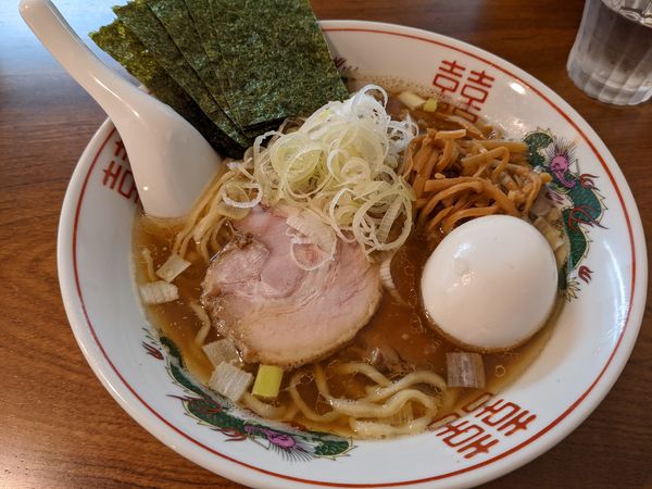 「煮干しそば＋ちょい増し（味玉、海苔）」@麺庵 大和の写真