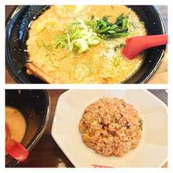 コテコテ（味噌）820円　ランチ半チャーハンセット200円
