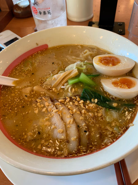 「ごま味噌チャーシューめん(半熟煮卵)」@幸楽苑 矢野目店の写真