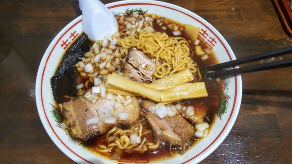「元祖竹岡式ラーメン880円」@元祖竹岡式ラーメン 竹福の写真