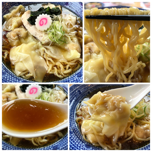 「鶏だし海老雲呑麺 （醤油） オープン特別価格 500円」@ワンタン屋 今福商店の写真