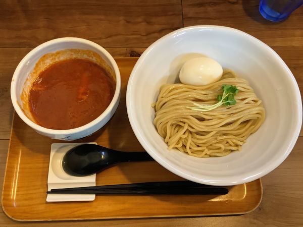 「【ゲリラ限定】オマール海老トマトつけ麺+味玉」@ラーメン 健やかの写真