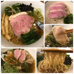 山椒 白醤油そば 850円 鴨肉炊き込みご飯 400円