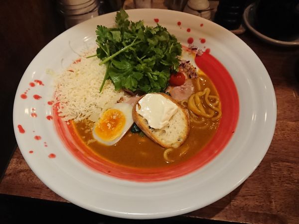 「元祖海老丸らーめん ＋ パクチー＋ チーズ削り」@海老丸らーめんの写真