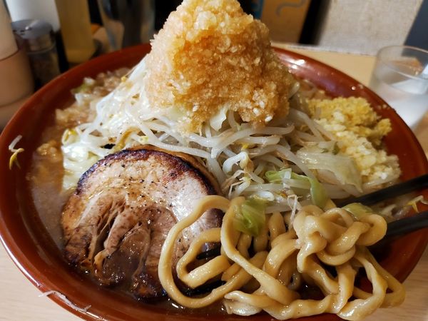 「おろポンラーメン・大×2（脂・にんにく・生姜・火の粉別）」@自家製麺 まさきの写真