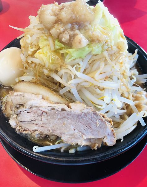 「家系二郎(トッピング玉子)980円」@横浜ラーメン とんこつ家 鹿島店の写真