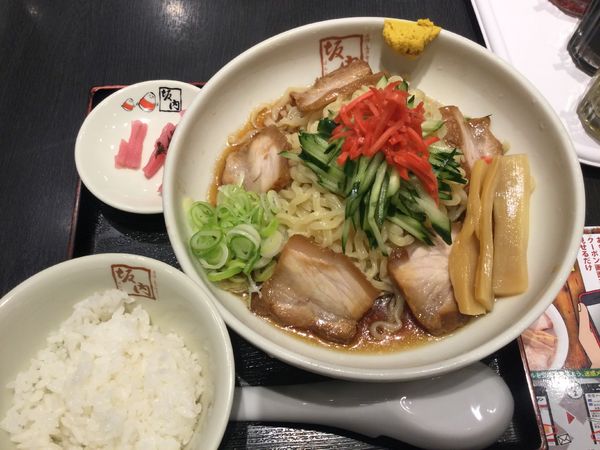 「【限定】中華風冷やしラーメン+半ライス(¥840→790)」@喜多方ラーメン坂内 大手町フィナンシャルシティ店の写真