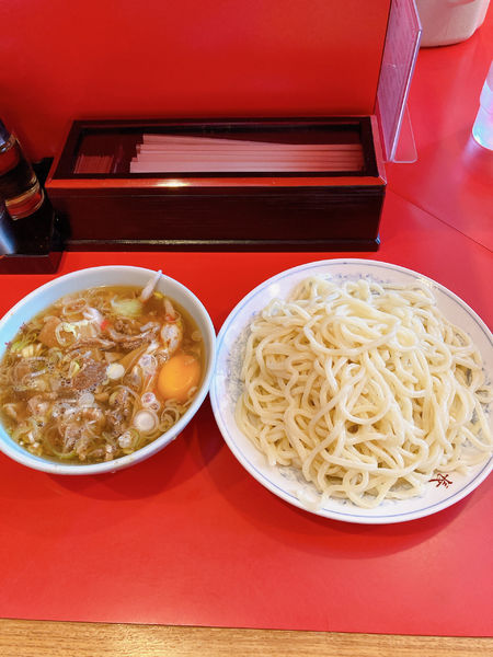 「つけ麺中盛＋生卵」@丸長 目白店の写真