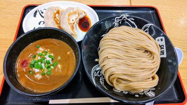 「甘海老つけ麺 餃子２個」@松戸富田麺桜の写真