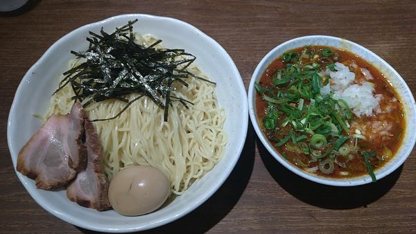 「坦々つけ麺大盛り+特製トッピング」@中華そば うめやの写真