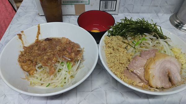 「小汁無し900円+魚粉100円+ショウガ50円」@麺屋 歩夢 金沢八景店の写真