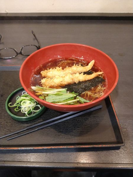 「アゲアゲ海老天中華　温　560円」@ゆで太郎 川崎砂子店の写真