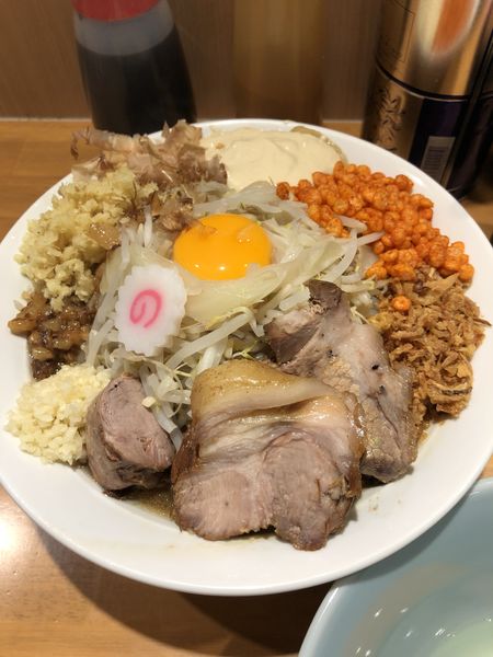 「まぜそば(大)+生たまごW+生姜」@麺屋 神工の写真
