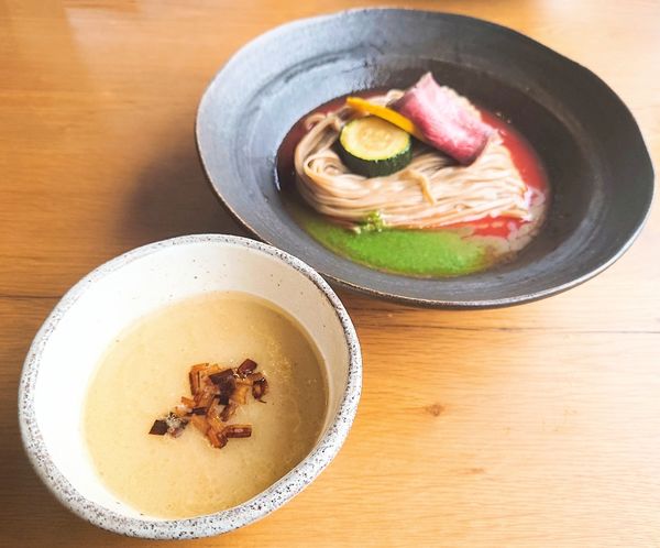 「牛白湯つけそば【期間•数量限定】」@麺 㐂色の写真