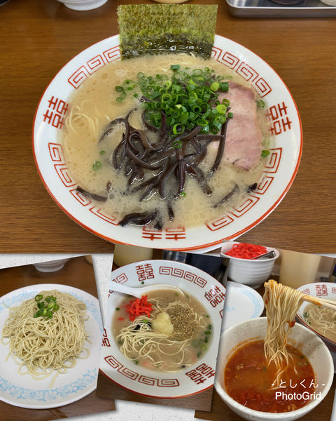 「らーめん＋替玉＋豚とまと」@博多長浜らーめんもりやの写真