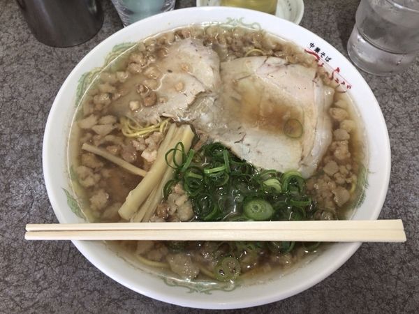 「中華そば大盛背脂多め」@つたふじ 福山支店の写真