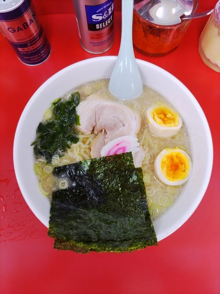 「ラーメン+味玉  ﾒﾝﾏ抜き」@ラーメンショップ 水代店の写真