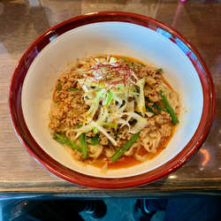 自家製ラー油の麻婆まぜそば