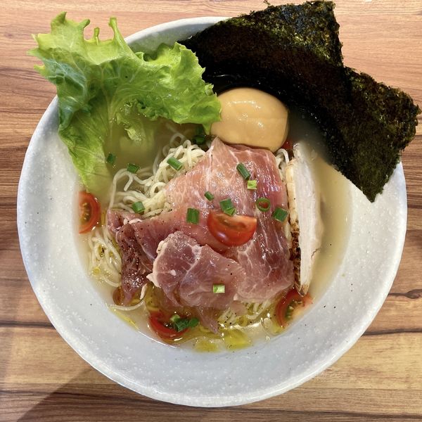 「特製 冷製・塩 麺大盛り＋チャーシュー＋ノンアルコールビール」@中華蕎麦 きみのあーるの写真