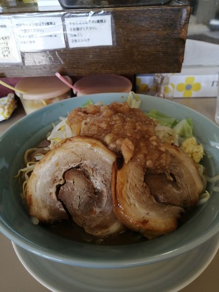 「二郎系(カツオ、ショウガ、野菜300g)」@ラーメン ポール亭の写真