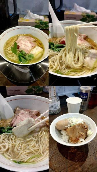 「『塩そば(細麺選択)+トロ豚丼(¥850+350)』…」@自家製麺 オオモリ製作所の写真