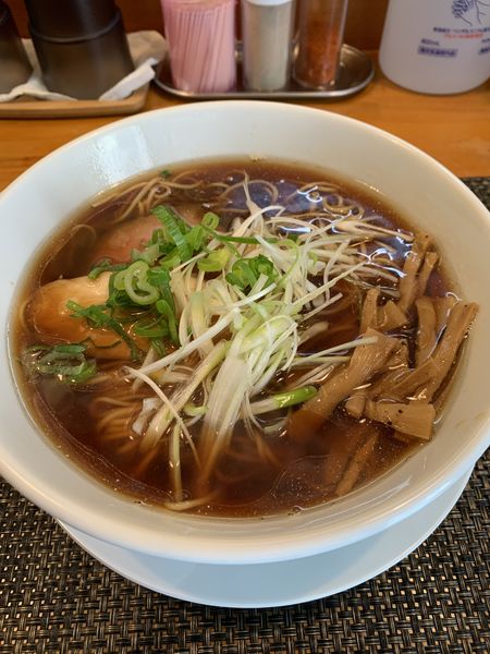 「醤油そば750円 和え玉風替え玉200円」@寛～くつろぎ～の写真