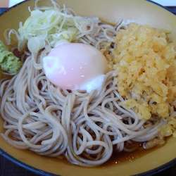 朝の温玉たぬき（ひや）